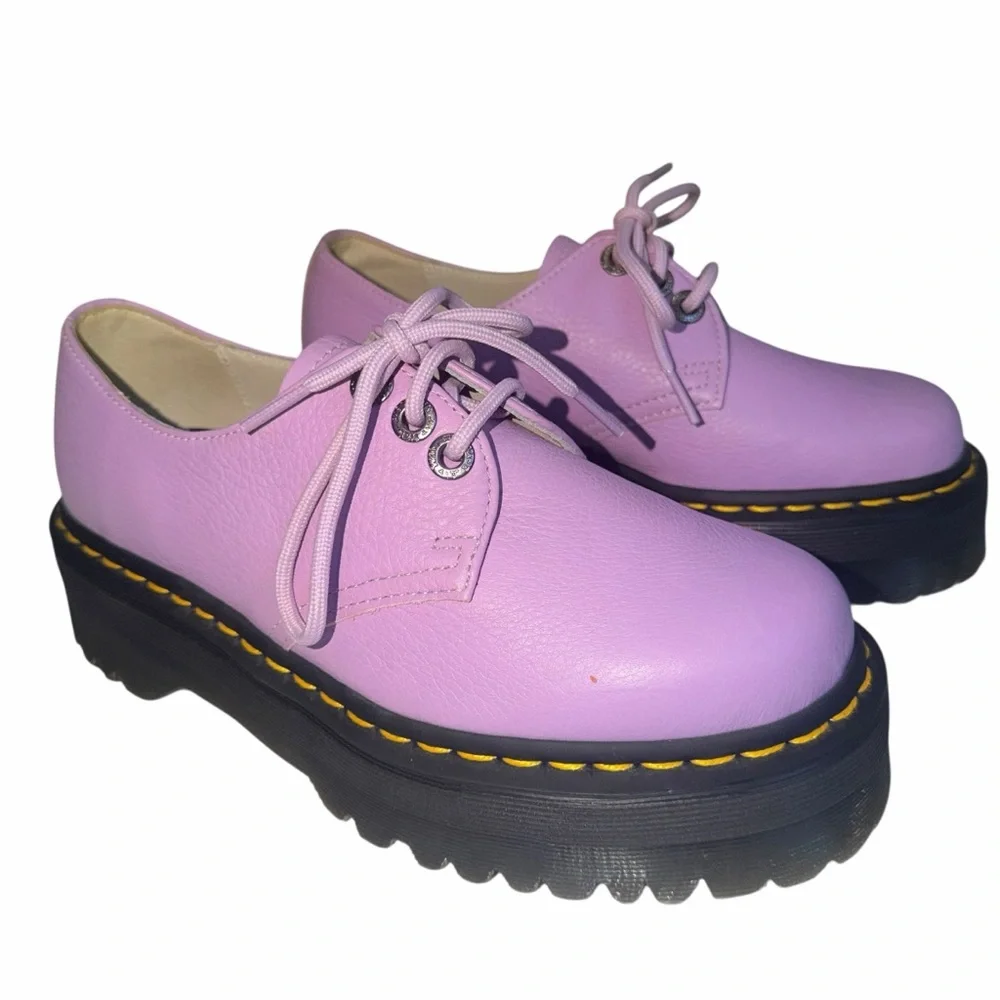 Dr. Martens 30612 QUAD II LILAC PISA Lavender Leather Platform Shoes EU 38 US 7 - Picture 4 of 12